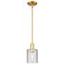 1_Arcadia Cobbleskill 5"W Brushed Nickel Stem Pendant w/ Clear Shade