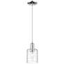 Arcadia Cobbleskill 5"W Chrome Cord Mini Pendant w/ Deco Swirl Shade