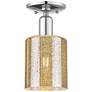 Arcadia Cobbleskill 5"W Chrome Semi.Flush Mount w/ Mercury Shade