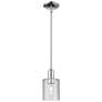 Arcadia Cobbleskill 5"W Chrome Stem Hung Mini Pendant w/ Clear Shade