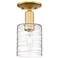 Arcadia Cobbleskill 5"W Gold Semi.Flush Mount w/ Deco Swirl Shade