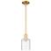 Arcadia Cobbleskill 5"W Gold Stem Mini Pendant w/ Deco Swirl Shade