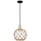 Arcadia Farmhouse 10"W Black Brass Cord Pendant w/ Clear Brown Shade