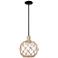 Arcadia Farmhouse 10"W Black Brass Stem Pendant w/ Clear Brown Shade