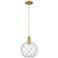 Arcadia Farmhouse 10"W Brushed Brass Cord Pendant w/ Clear White Shade
