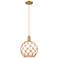 Arcadia Farmhouse 10"W Brushed Brass Cord Pendant w/ White Brown Shade