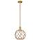 Arcadia Farmhouse 10"W Brushed Brass Stem Pendant w/ Clear Brown Shade