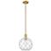 Arcadia Farmhouse 10"W Brushed Brass Stem Pendant w/ Clear White Shade