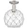 Arcadia Farmhouse 10"W Brushed Nickel Semi-Flush w/ Clear White Shade
