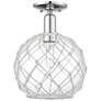 Arcadia Farmhouse 10"W Chrome Semi.Flush Mount w/ Clear White Shade