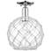 Arcadia Farmhouse 10"W Chrome Semi.Flush Mount w/ Clear White Shade
