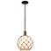 Arcadia Farmhouse 10"W Oiled Bronze Stem Pendant w/ White Brown Shade