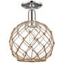 Arcadia Farmhouse 10"W Polished Nickel Semi-Flush w/ Clear Brown Shade