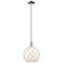 Arcadia Farmhouse 10"W Polished Nickel Stem Pendant w/ White Brown Shade