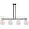 Arcadia Farmhouse 51"W 4-Lt Black Brass Stem Island Light w/ White Shade