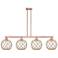 Arcadia Farmhouse 53"W 4-Lt Copper Stem Island Light w/ Clear Brown Shade