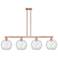 Arcadia Farmhouse 53"W 4-Lt Copper Stem Island Light w/ Clear White Shade