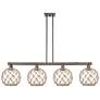 Arcadia Farmhouse 53"W 4-Lt Oil Bronze Stem Island w/ Clear Brown Shade
