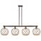 Arcadia Farmhouse 53"W 4-Lt Oil Bronze Stem Island w/ Clear Brown Shade