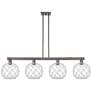 Arcadia Farmhouse 53"W 4-Lt Oil Bronze Stem Island w/ Clear White Shade