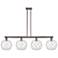 Arcadia Farmhouse 53"W 4-Lt Oil Bronze Stem Island w/ Clear White Shade