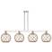 Arcadia Farmhouse 53"W 4-Lt Polish Nickel Stem Island w/ Clear Brown Shade