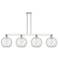 Arcadia Farmhouse 53"W 4-Lt Polish Nickel Stem Island w/ Clear White Shade