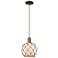 Arcadia Farmhouse 8"W Oiled Bronze Cord Pendant w/ White Brown Shade