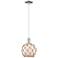 Arcadia Farmhouse 8"W Polished Nickel Cord Pendant w/ White Brown Shade