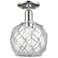 Arcadia Farmhouse 8"W Polished Nickel Semi-Flush w/ Clear White Shade