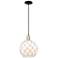 Arcadia Farmhouse Rope 10"W Black Brass Cord Pendant w/ White Shade