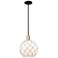 Arcadia Farmhouse Rope 10"W Black Brass Stem Pendant w/ White Shade