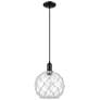 1_Arcadia Farmhouse Rope 10"W Black Cord Pendant w/ Clear White Shade