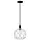 Arcadia Farmhouse Rope 10"W Black Cord Pendant w/ Clear White Shade