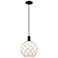 Arcadia Farmhouse Rope 10"W Black Cord Pendant w/ White Glass Shade