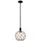 Arcadia Farmhouse Rope 10"W Black Stem Pendant w/ Clear Brown Shade