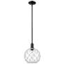 Arcadia Farmhouse Rope 10"W Black Stem Pendant w/ Clear White Shade