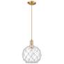 1_Arcadia Farmhouse Rope 10"W Bronze Cord Pendant w/ Clear White Shade