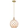 1_Arcadia Farmhouse Rope 10"W Bronze Cord Pendant w/ White Brown Shade