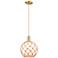 Arcadia Farmhouse Rope 10"W Bronze Cord Pendant w/ White Brown Shade
