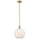 Arcadia Farmhouse Rope 10"W Bronze Stem Pendant w/ White Glass Shade