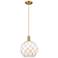 Arcadia Farmhouse Rope 10"W Brushed Brass Cord Pendant w/ White Shade