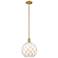 Arcadia Farmhouse Rope 10"W Brushed Brass Stem Pendant w/ White Shade