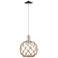 Arcadia Farmhouse Rope 10"W Chrome Cord Pendant w/ Clear Brown Shade