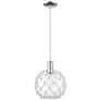 Arcadia Farmhouse Rope 10"W Chrome Cord Pendant w/ Clear White Shade