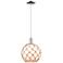 Arcadia Farmhouse Rope 10"W Chrome Cord Pendant w/ White Brown Shade