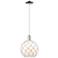 Arcadia Farmhouse Rope 10"W Chrome Cord Pendant w/ White Glass Shade