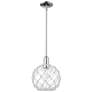Arcadia Farmhouse Rope 10"W Chrome Stem Pendant w/ Clear White Shade
