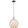 Arcadia Farmhouse Rope 10"W Chrome Stem Pendant w/ White Brown Shade