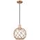 Arcadia Farmhouse Rope 10"W Copper Cord Pendant w/ Clear Brown Shade